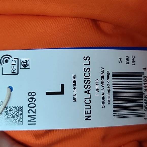 Adidas Men’s Semi Impact Orange Long Sleeved T-Shirt Size L NWT - Picture 3 of 4